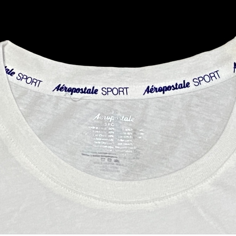 Aeropostale Sport White Printed Short Sleeve T-Shirt Size L | New - Picture 3 of 8